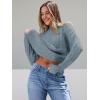 imageTrendy Queen Womens Oversized Cable Knit Crewneck SweatersDusty Blue