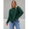 imageTrendy Queen Womens Oversized Cable Knit Crewneck SweatersGreen