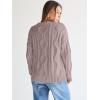 imageTrendy Queen Womens Oversized Cable Knit Crewneck SweatersLight Mauve