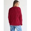 imageTrendy Queen Womens Oversized Cable Knit Crewneck SweatersRed