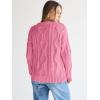 imageTrendy Queen Womens Oversized Cable Knit Crewneck SweatersRose Pink