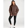 imageTrendy Queen Womens Oversized Hoodies Fleece Sweatshirts Fall Fashion 2025 Pullover Sweaters Winter ClothesChocolate Brown