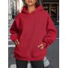 imageTrendy Queen Womens Oversized Hoodies Fleece Sweatshirts Fall Fashion 2025 Pullover Sweaters Winter ClothesFiery Red