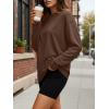imageTrendy Queen Womens Oversized Long Sleeve T Shirts 2025 Basic Crewneck Tee Fall Tops Casual Workout Y2K ClothesBrown