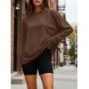 imageTrendy Queen Womens Oversized Long Sleeve T Shirts 2025 Basic Crewneck Tee Fall Tops Casual Workout Y2K ClothesBrown