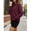 imageTrendy Queen Womens Oversized Long Sleeve T Shirts 2025 Basic Crewneck Tee Fall Tops Casual Workout Y2K ClothesBurgundy