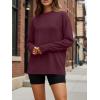 imageTrendy Queen Womens Oversized Long Sleeve T Shirts 2025 Basic Crewneck Tee Fall Tops Casual Workout Y2K ClothesBurgundy