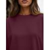 imageTrendy Queen Womens Oversized Long Sleeve T Shirts 2025 Basic Crewneck Tee Fall Tops Casual Workout Y2K ClothesBurgundy