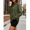 imageTrendy Queen Womens Oversized Long Sleeve T Shirts 2025 Basic Crewneck Tee Fall Tops Casual Workout Y2K ClothesDarkgreen