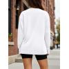 imageTrendy Queen Womens Oversized Long Sleeve T Shirts 2025 Basic Crewneck Tee Fall Tops Casual Workout Y2K ClothesWhite