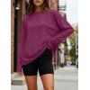 imageTrendy Queen Womens Oversized Long Sleeve T Shirts 2025 Basic Crewneck Tee Fall Tops Casual Workout Y2K ClothesWine