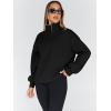 imageTrendy Queen Womens Oversized Sweatshirts Fall Sweaters Fashion Hoodies Half Zip Pullover Long Sleeve Shirts ClothesBlack