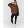 imageTrendy Queen Womens Oversized Sweatshirts Fall Sweaters Fashion Hoodies Half Zip Pullover Long Sleeve Shirts ClothesBrown