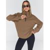 imageTrendy Queen Womens Oversized Sweatshirts Fall Sweaters Fashion Hoodies Half Zip Pullover Long Sleeve Shirts ClothesCoffee