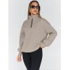 imageTrendy Queen Womens Oversized Sweatshirts Fall Sweaters Fashion Hoodies Half Zip Pullover Long Sleeve Shirts ClothesCoffeegrey
