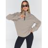 imageTrendy Queen Womens Oversized Sweatshirts Fall Sweaters Fashion Hoodies Half Zip Pullover Long Sleeve Shirts ClothesCoffeegrey