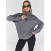 imageTrendy Queen Womens Oversized Sweatshirts Fall Sweaters Fashion Hoodies Half Zip Pullover Long Sleeve Shirts ClothesDarkgrey