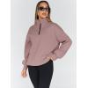 imageTrendy Queen Womens Oversized Sweatshirts Fall Sweaters Fashion Hoodies Half Zip Pullover Long Sleeve Shirts ClothesDarkpink