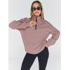 imageTrendy Queen Womens Oversized Sweatshirts Fall Sweaters Fashion Hoodies Half Zip Pullover Long Sleeve Shirts ClothesDarkpink