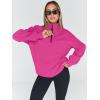 imageTrendy Queen Womens Oversized Sweatshirts Fall Sweaters Fashion Hoodies Half Zip Pullover Long Sleeve Shirts ClothesHotpink