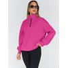 imageTrendy Queen Womens Oversized Sweatshirts Fall Sweaters Fashion Hoodies Half Zip Pullover Long Sleeve Shirts ClothesHotpink