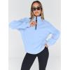 imageTrendy Queen Womens Oversized Sweatshirts Fall Sweaters Fashion Hoodies Half Zip Pullover Long Sleeve Shirts ClothesLightblue