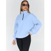 imageTrendy Queen Womens Oversized Sweatshirts Fall Sweaters Fashion Hoodies Half Zip Pullover Long Sleeve Shirts ClothesLightblue