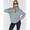imageTrendy Queen Womens Oversized Sweatshirts Fall Sweaters Fashion Hoodies Half Zip Pullover Long Sleeve Shirts ClothesLightgreen