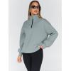 imageTrendy Queen Womens Oversized Sweatshirts Fall Sweaters Fashion Hoodies Half Zip Pullover Long Sleeve Shirts ClothesLightgreen