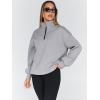 imageTrendy Queen Womens Oversized Sweatshirts Fall Sweaters Fashion Hoodies Half Zip Pullover Long Sleeve Shirts ClothesLightgrey
