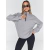 imageTrendy Queen Womens Oversized Sweatshirts Fall Sweaters Fashion Hoodies Half Zip Pullover Long Sleeve Shirts ClothesLightgrey