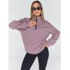 imageTrendy Queen Womens Oversized Sweatshirts Fall Sweaters Fashion Hoodies Half Zip Pullover Long Sleeve Shirts ClothesNutmeg