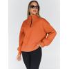 imageTrendy Queen Womens Oversized Sweatshirts Fall Sweaters Fashion Hoodies Half Zip Pullover Long Sleeve Shirts ClothesOrange