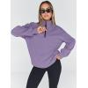 imageTrendy Queen Womens Oversized Sweatshirts Fall Sweaters Fashion Hoodies Half Zip Pullover Long Sleeve Shirts ClothesPurple
