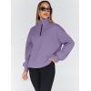 imageTrendy Queen Womens Oversized Sweatshirts Fall Sweaters Fashion Hoodies Half Zip Pullover Long Sleeve Shirts ClothesPurple