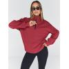 imageTrendy Queen Womens Oversized Sweatshirts Fall Sweaters Fashion Hoodies Half Zip Pullover Long Sleeve Shirts ClothesRed