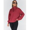 imageTrendy Queen Womens Oversized Sweatshirts Fall Sweaters Fashion Hoodies Half Zip Pullover Long Sleeve Shirts ClothesRed