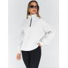 imageTrendy Queen Womens Oversized Sweatshirts Fall Sweaters Fashion Hoodies Half Zip Pullover Long Sleeve Shirts ClothesWhite