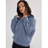 imageTrendy Queen Womens Oversized Sweatshirts Half Zip Pullover Long Sleeve Quarter Zip Hoodies Teen Girls Fall Y2K ClothesGreyblue