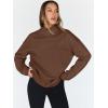 imageTrendy Queen Womens Oversized Sweatshirts Turtleneck Pullover Long Sleeve Hoodies Tops Fall Fashion Outfits 2025 ClothesBrown