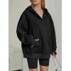 imageTrendy Queen Womens Oversized V Neck Hoodies with Thumb Hole Pullover Sweatshirts Y2k Clothes Fall Fashion Outfits 2025Black