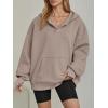 imageTrendy Queen Womens Oversized V Neck Hoodies with Thumb Hole Pullover Sweatshirts Y2k Clothes Fall Fashion Outfits 2025Coffeegrey