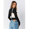 imageTrendy Queen Womens Scoop Neck Long Sleeve Shirts Skinny Going Out Crop Tops Cute Fall Fashion 2025 ClothesBlack