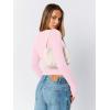 imageTrendy Queen Womens Scoop Neck Long Sleeve Shirts Skinny Going Out Crop Tops Cute Fall Fashion 2025 ClothesPink