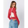 imageTrendy Queen Womens Scoop Neck Long Sleeve Shirts Skinny Going Out Crop Tops Cute Fall Fashion 2025 ClothesRed
