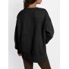 imageTrendy Queen Womens Side Slit Sweatshirts Casual Oversized Crewneck Long Sleeve Pullover Fall Fashion 2025Black