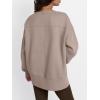 imageTrendy Queen Womens Side Slit Sweatshirts Casual Oversized Crewneck Long Sleeve Pullover Fall Fashion 2025Coffee Grey