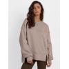 imageTrendy Queen Womens Side Slit Sweatshirts Casual Oversized Crewneck Long Sleeve Pullover Fall Fashion 2025Coffee Grey
