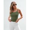 imageTrendy Queen Womens Spaghetti Strap Tank Tops Adjustable Cute Camisole Going Out Crop Tops Summer ClothesArmygreen