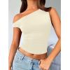 imageTrendy Queen Womens Summer Off The Shoulder Tops Going Out T Shirts Crop Tank Top Fashion Clothes Spring Outfits 2025Apricot